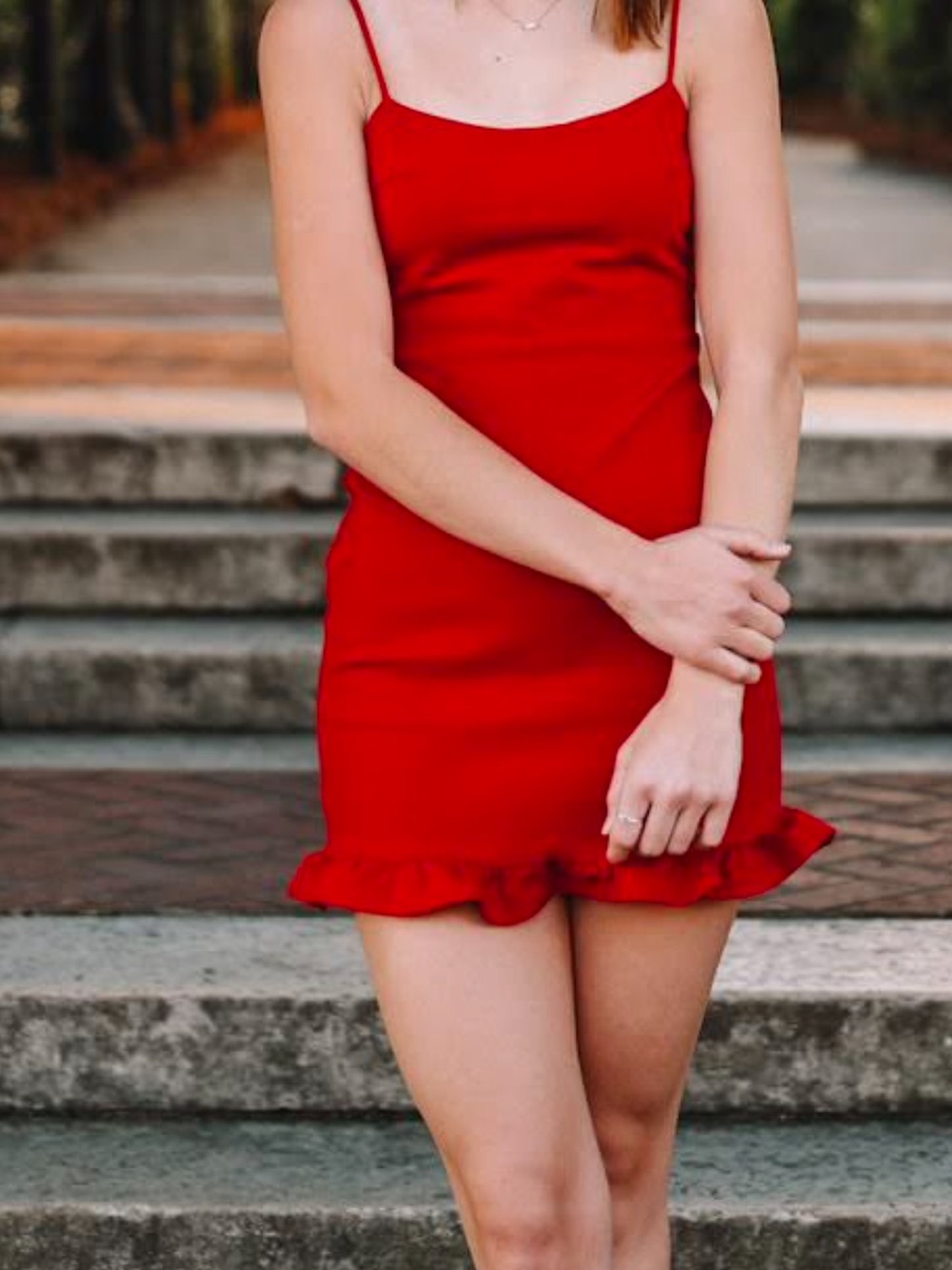 Lulu's Red Ruffle Hem Mini Dress - Picture 5 of 5
